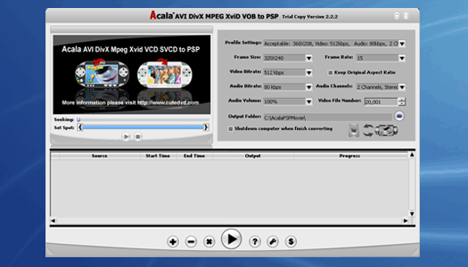 MPEG2 to PSP Converter