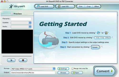 DVD to PSP Converter for Mac OS.