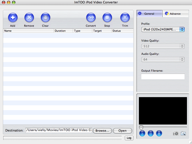 MPEG2 to iPod Converter for Mac OS