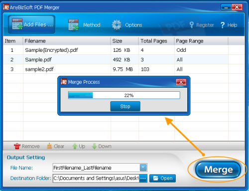 Merge PDF files and documents with PDF Merger