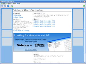 Free iPod Video Converter:converts video files, YouTube videos, movies and DVD's so you can play them on your iPod.