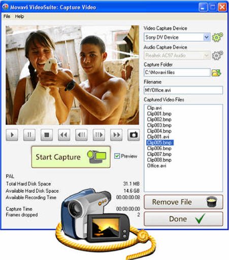 capture video from your DV camera