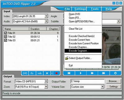 Rip DVD to MPEG, DivX, AVI, VCD