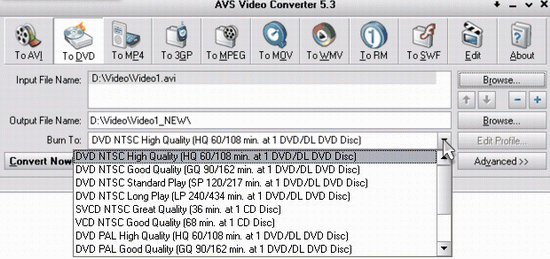 Video Editor: Create DVD for your home DVD palyer and Split DVD into chapters