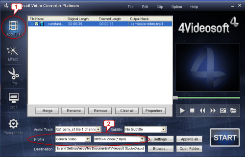 Convert Camtasia video to avi/wmv/mpg/flv with Camtasic video converter.