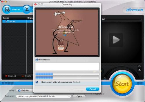 Burn AVI (DivX, Xvid) to DVD with iDVD for Mac OS
